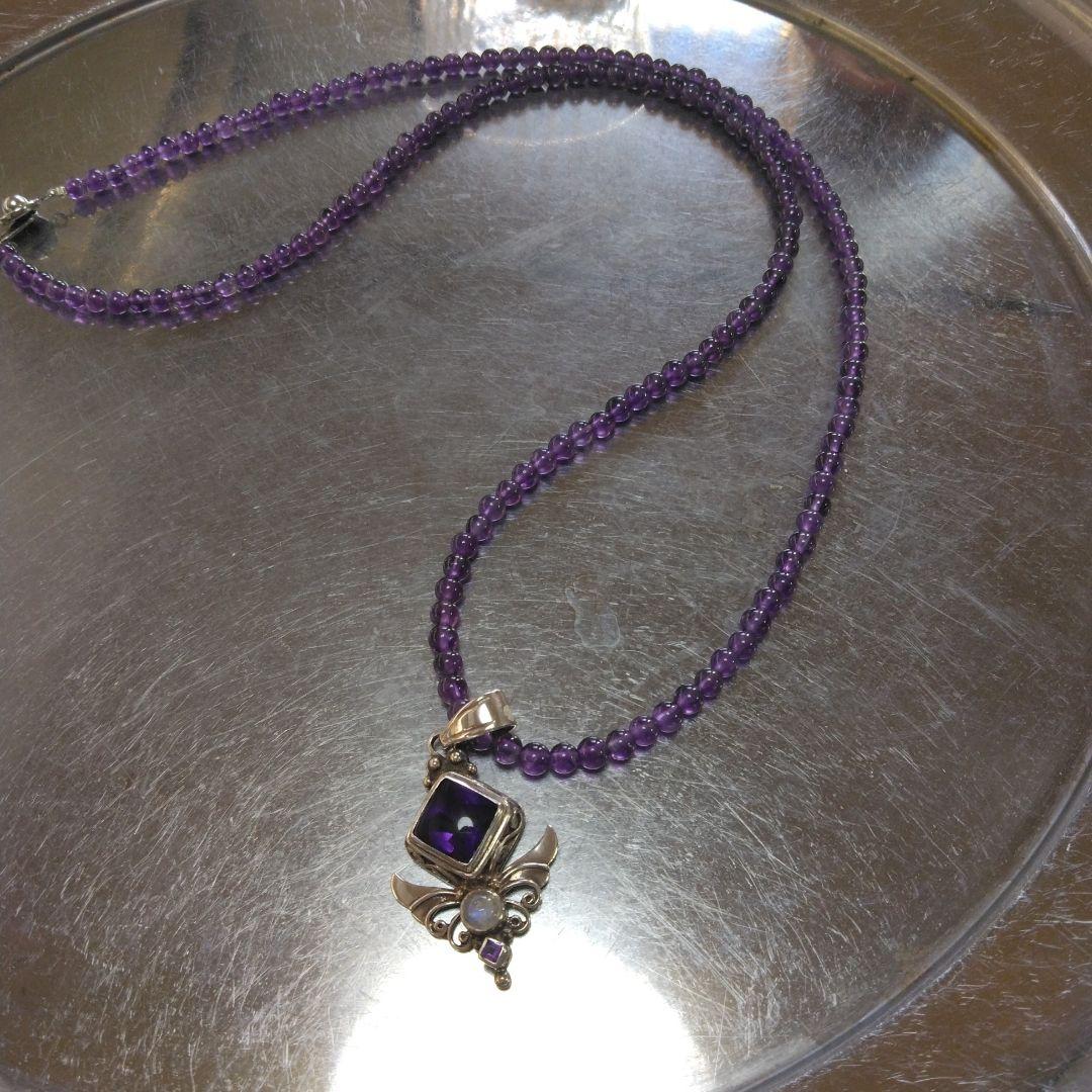 必要な方にお値下げ！シャンカリアメジストネックレス付き