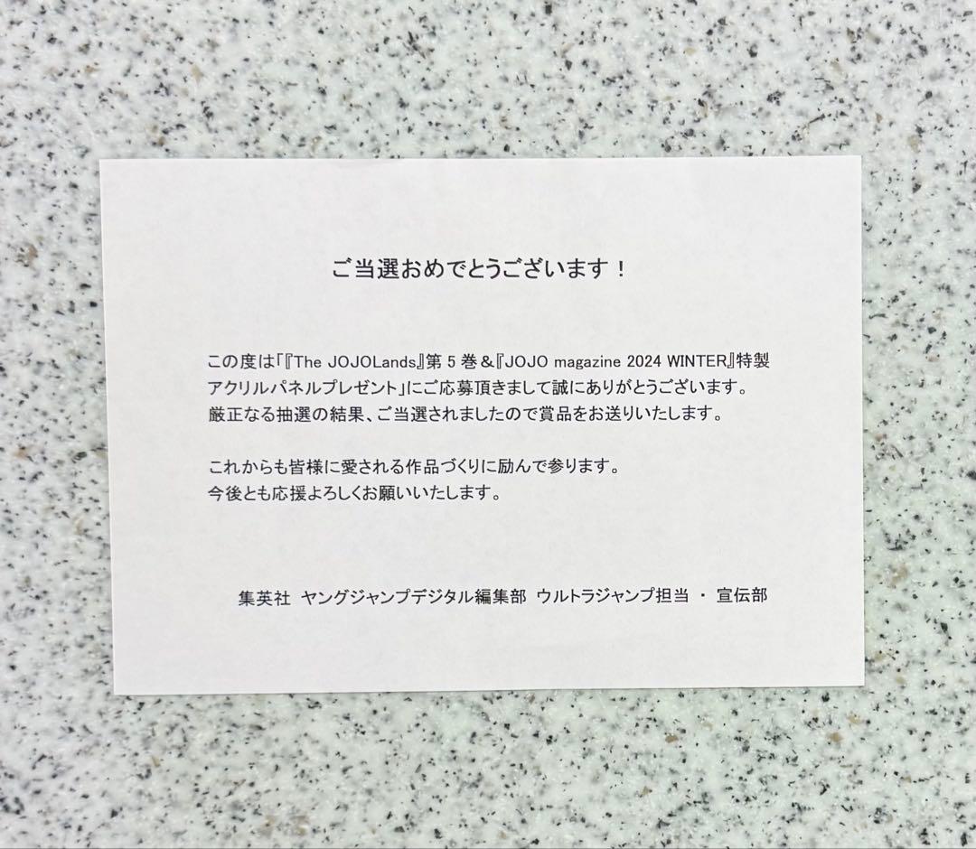 JOJO magazine 2024 WINTER アクリルパネル 暗殺チーム
