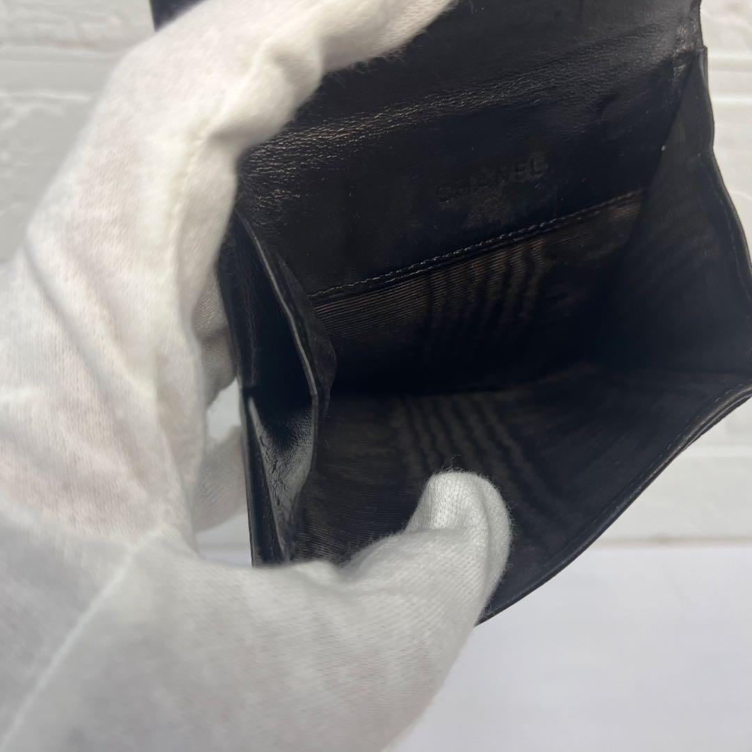 CHANEL シャネル 財布 ケース キャビアスキン ブラック デカココ