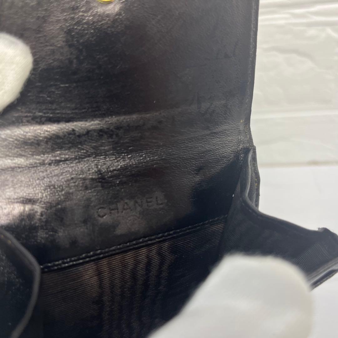 CHANEL シャネル 財布 ケース キャビアスキン ブラック デカココ