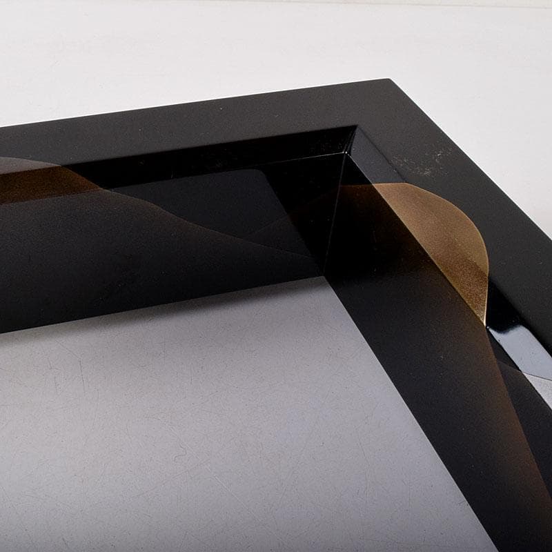 茶道具　中村恭蔵作　遠山蒔絵　炉縁　共箱　C　8117C