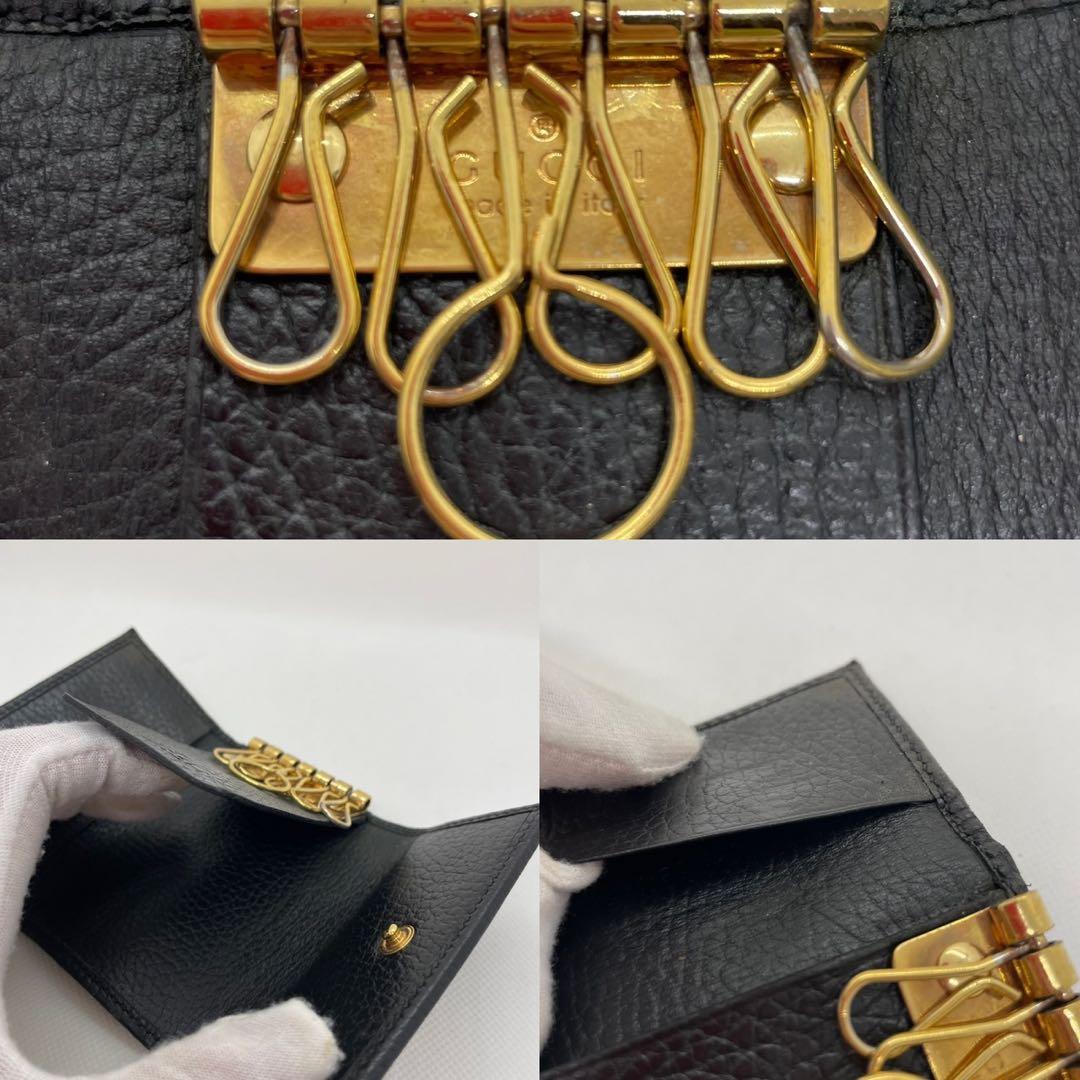 【美品/箱付き】グッチ 456118・0959 GGマーモント キーケース 黒