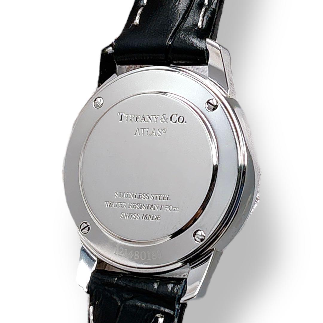 ティファニー アトラス ドーム 革ベルト クォーツ デイト レディース 時計