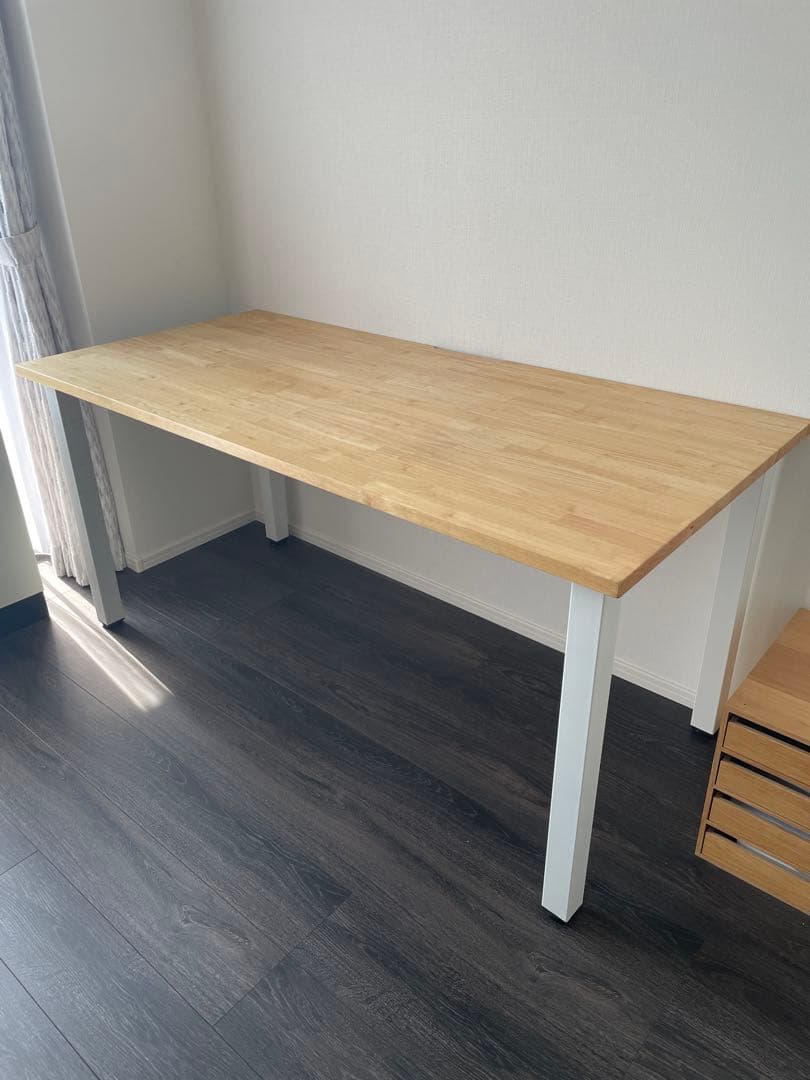 かなでもの　ラバーウッド（ナチュラル）テーブル　パソコンデスク　150センチ幅