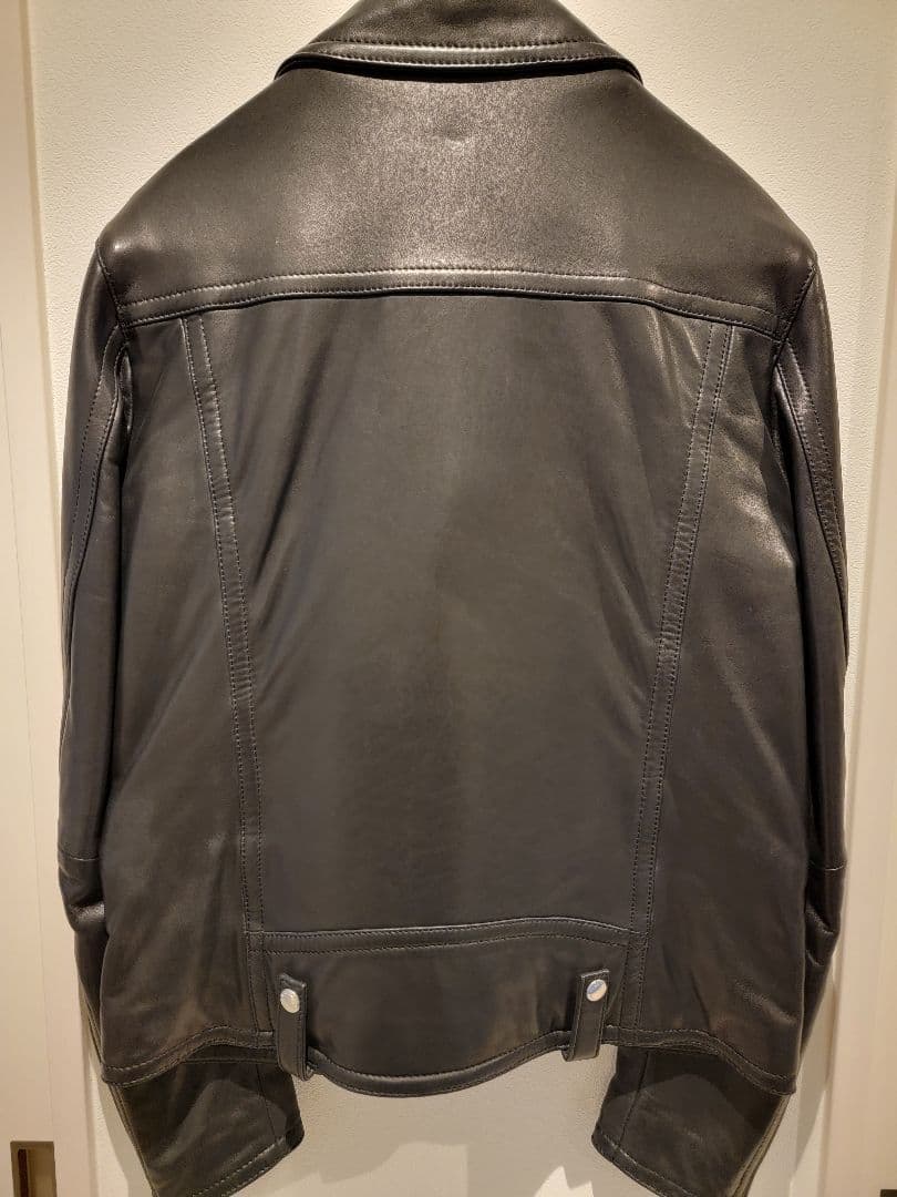 ブラックレーベルクレストブリッジ レザーダブルライダース黒 L