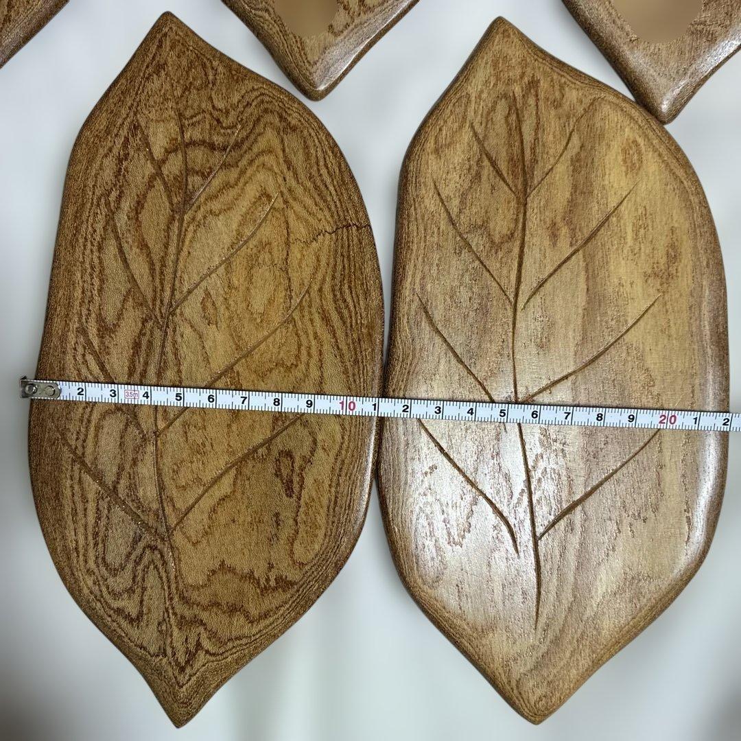 欅　樹皮葉型銘々皿　5枚セット