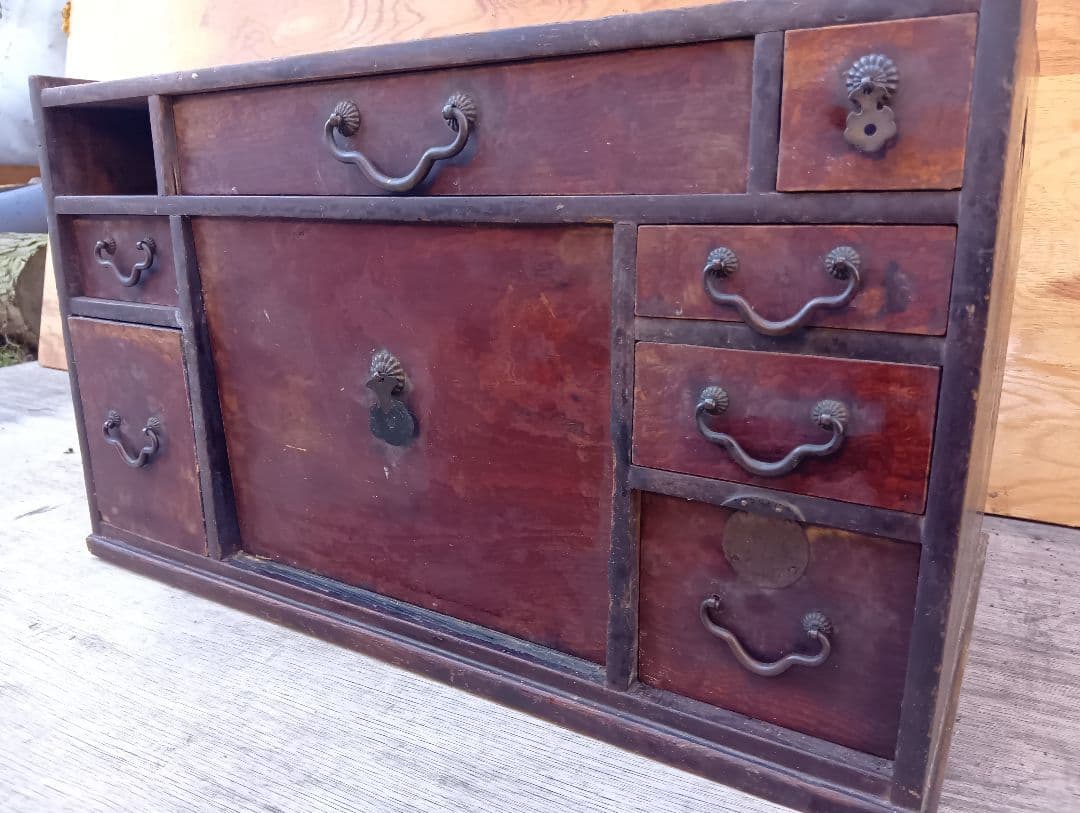 木製ダークブラウン箪笥 6引き出し