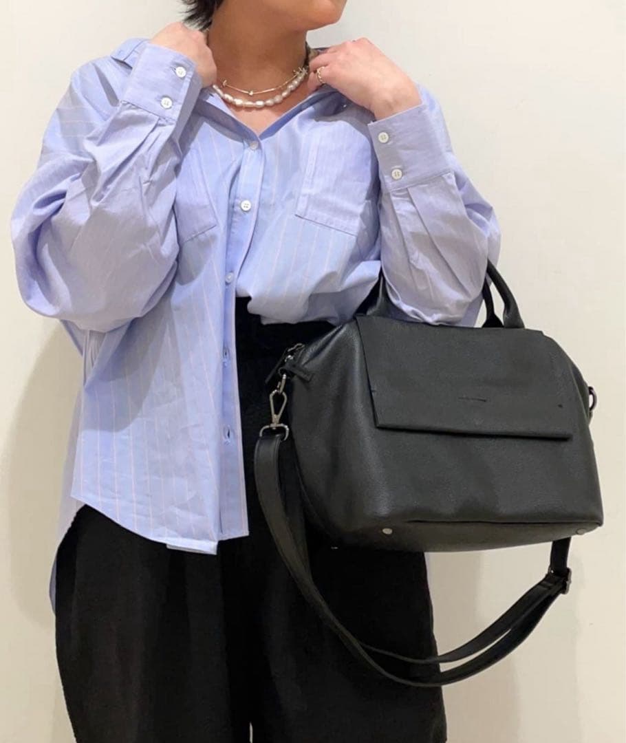 美品✨ear PAPILLONNER レザーフラップ2WAYバッグ S ブラック