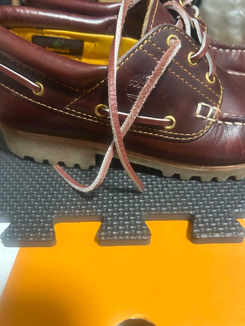 Timberland 3eyes バーガンディローファー 革靴 27cm 箱あり