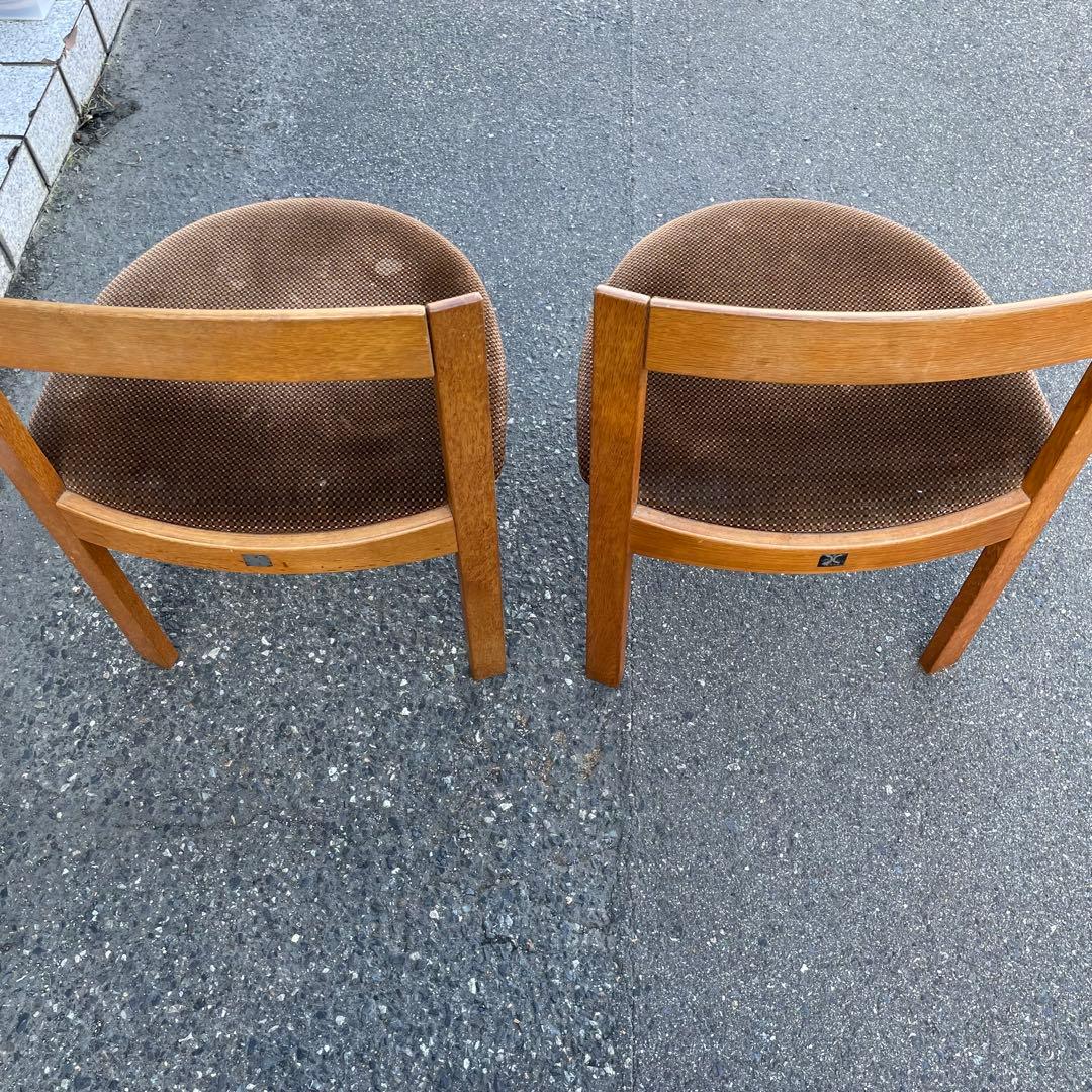 ② 天童木工　TENDO ベロア素材　木製　椅子　2脚　ダイニング　コレクション