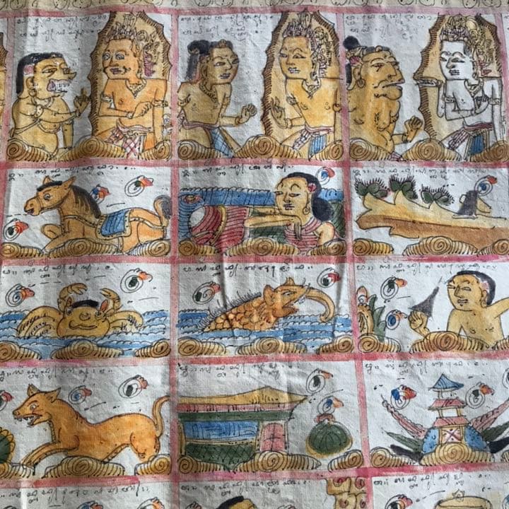 インドネシア　バリ島カマサン絵画様式　バリ暦(オトナン)カレンダー