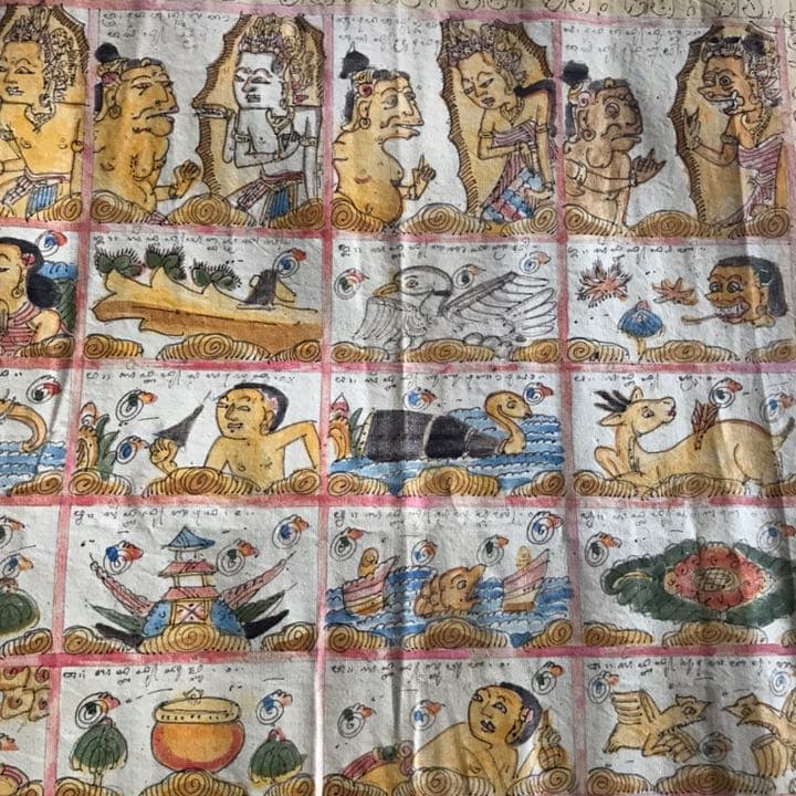 インドネシア　バリ島カマサン絵画様式　バリ暦(オトナン)カレンダー