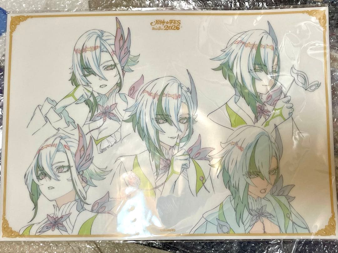 原神fes フェス vipチケット 特典PVCデスクマット アルレッキーノ 原画