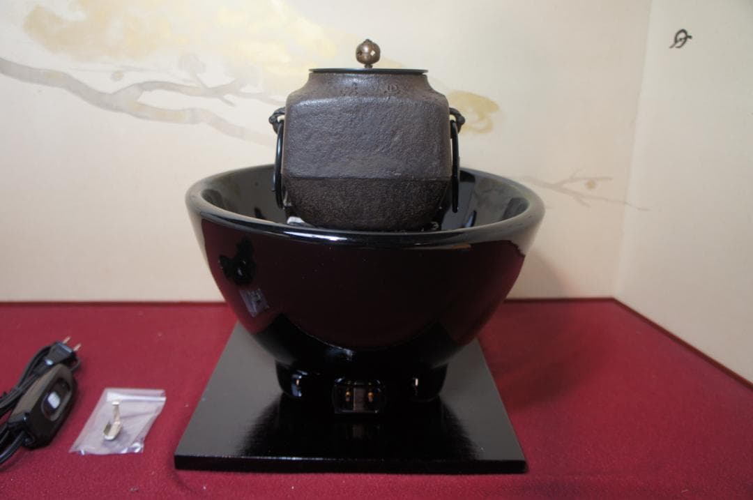 ☆ 未使用 創巧野々田 真塗風炉(紅鉢型)400w電熱器 四方釜他 送料込み