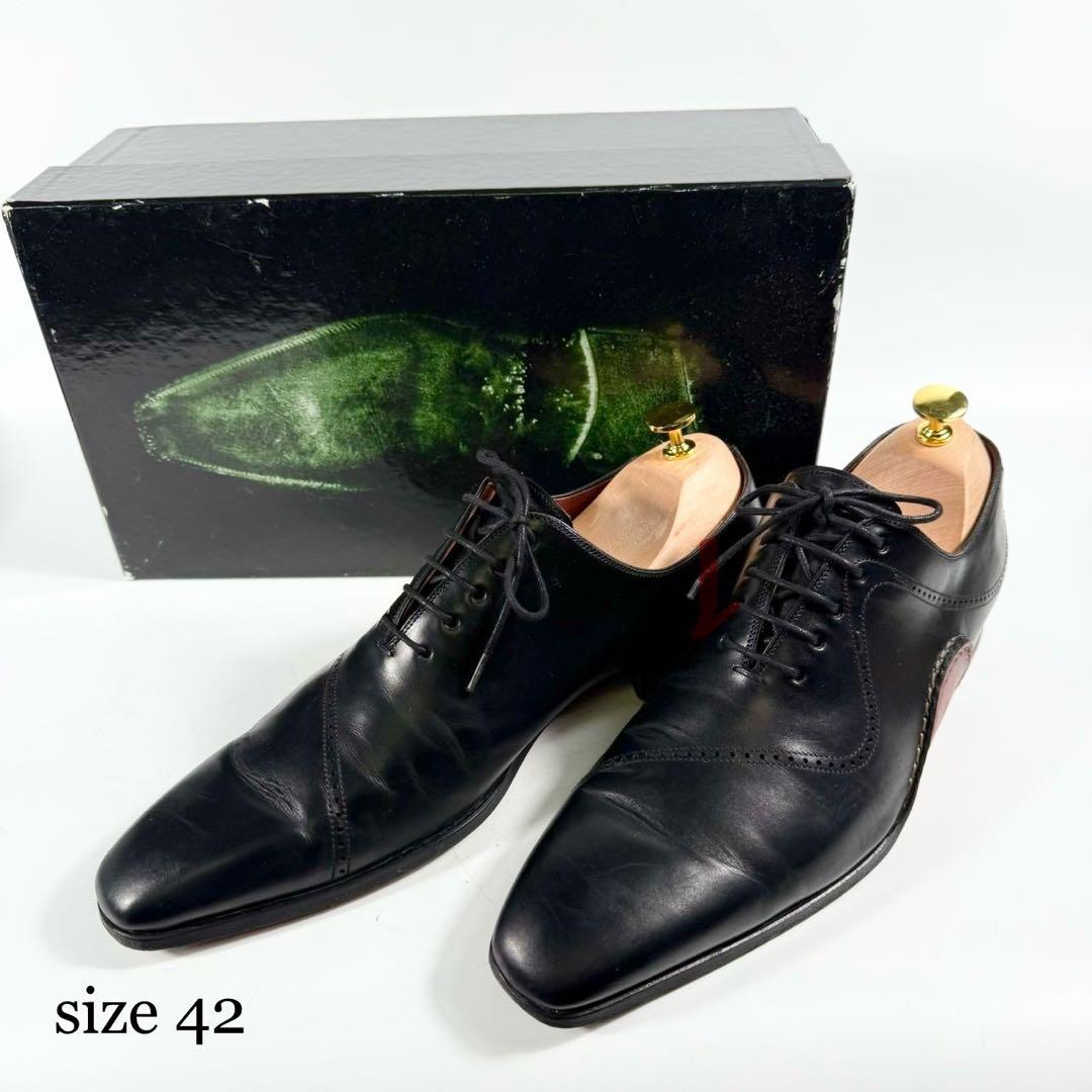 【美品】MAGNANNI マグナーニ　ホールカット（42）オパンケ製法　革靴　黒