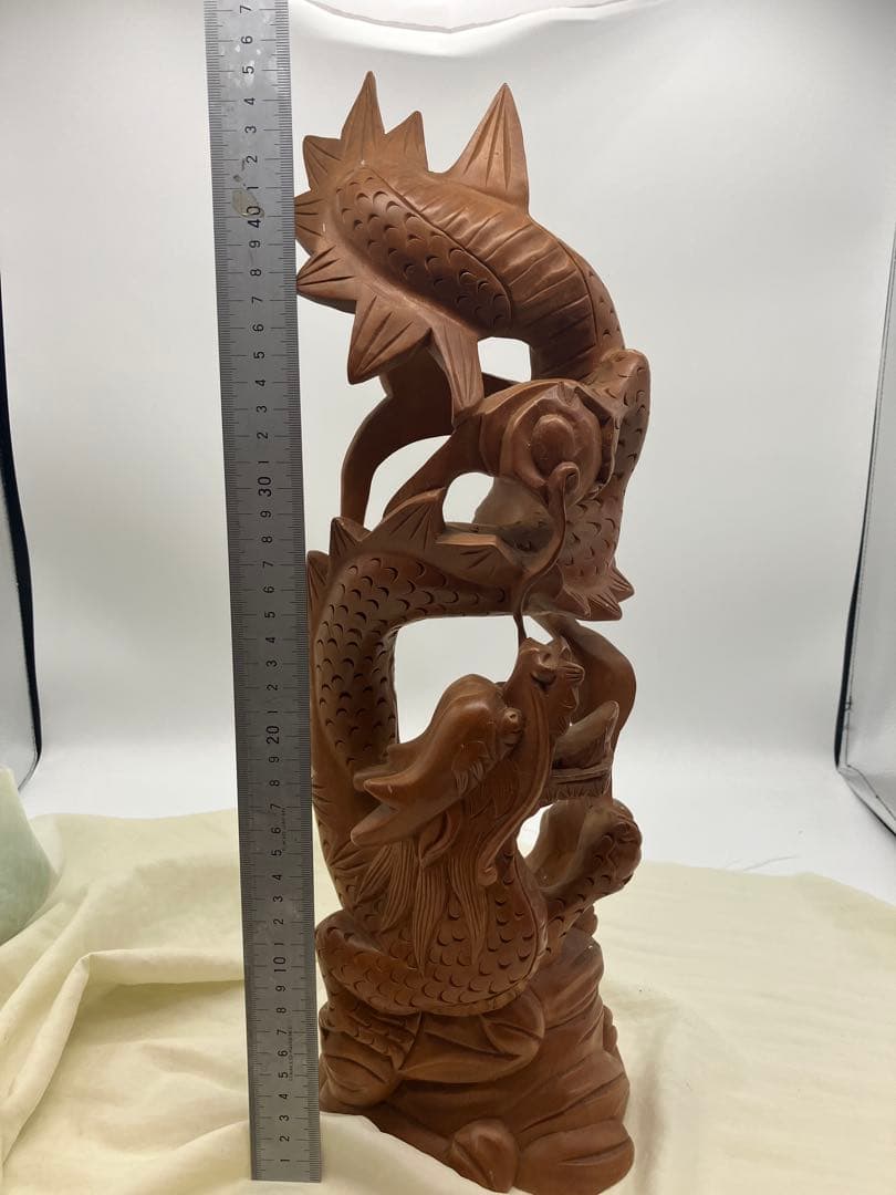 龍神 木彫り 龍の干支 置き物 龍 開運　和風置物 ドラゴン　約45cm 竜