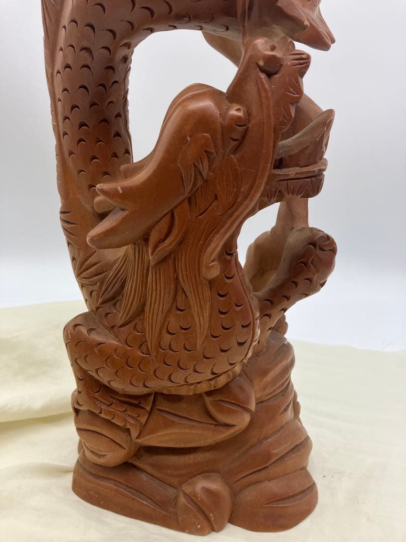 龍神 木彫り 龍の干支 置き物 龍 開運　和風置物 ドラゴン　約45cm 竜