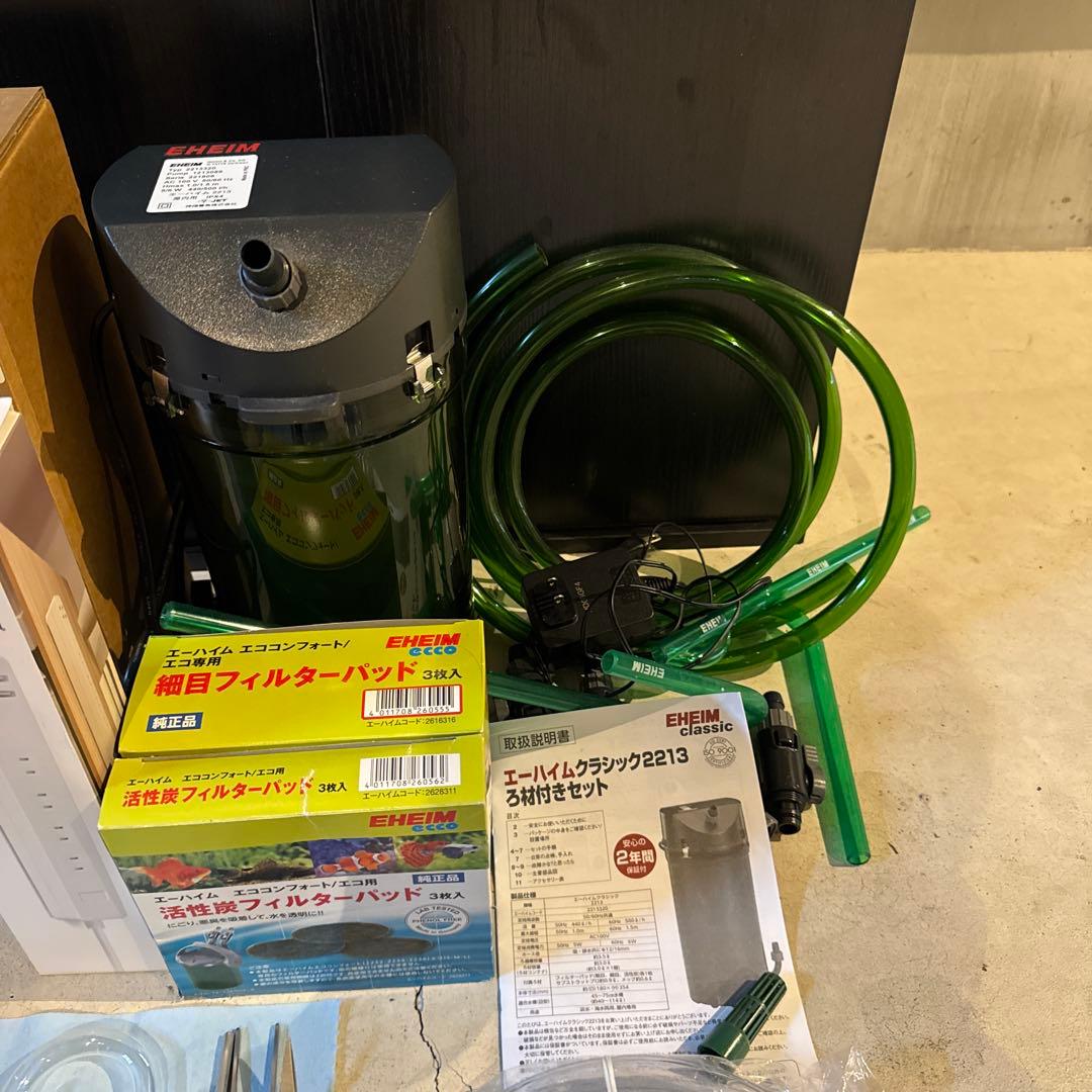 水槽セット 透明ガラス製 フィルター付き