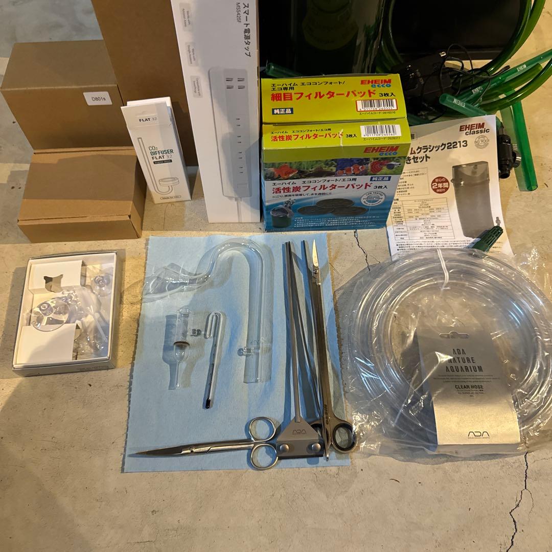 水槽セット 透明ガラス製 フィルター付き