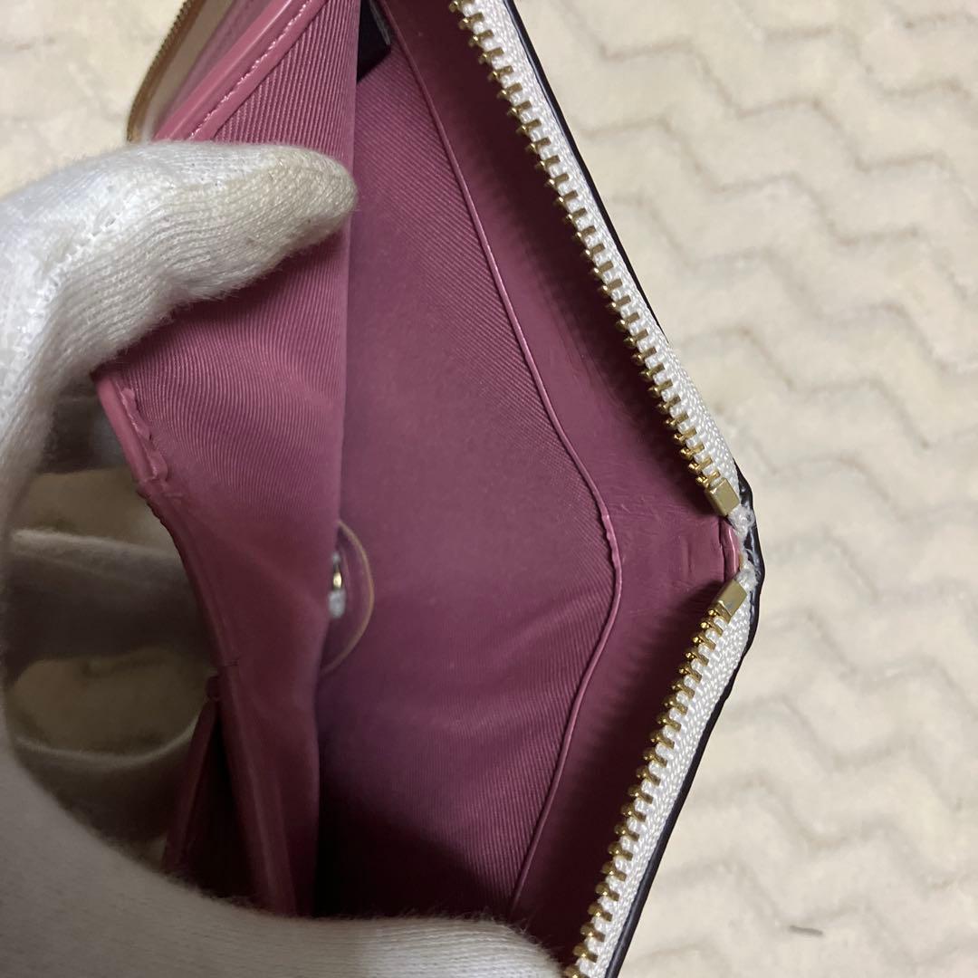 (美品) COACH コーチ　ディズニー　コラボ　ミニー　二つ折り財布