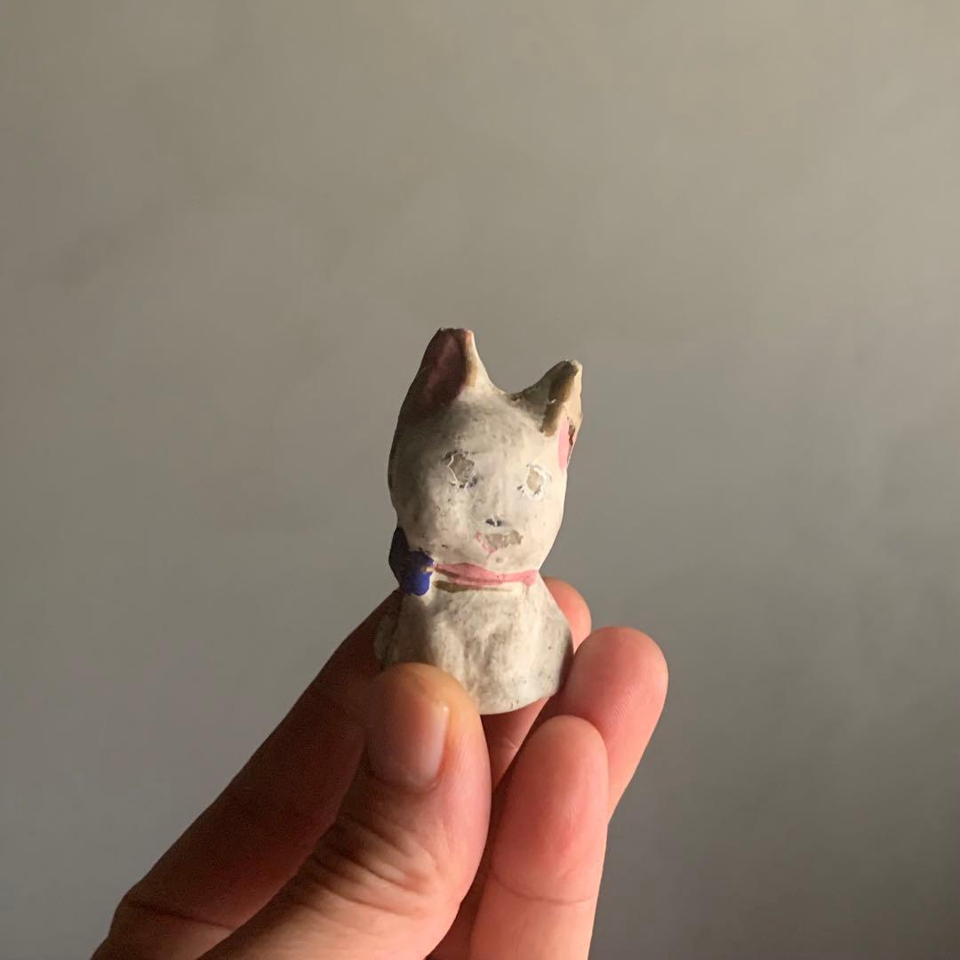古い 土人形 猫 民芸 古道具 アンティーク 練り人形？