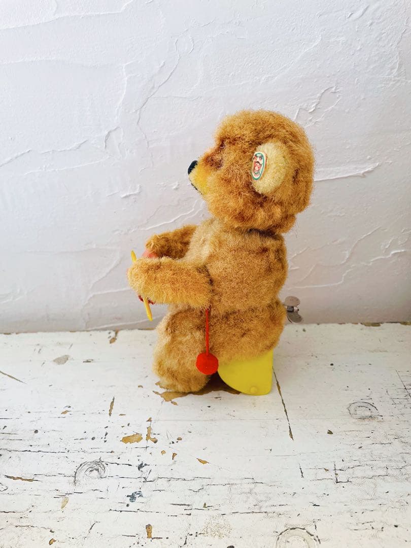 † † † ヴィンテージ ゼンマイ 編み物ベア　アンティークベア † † †