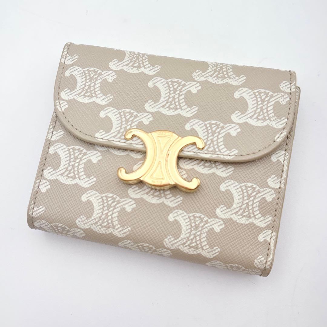 極美品　CELINE セリーヌ トリオンフ スモールフォレット　三つ折り財布