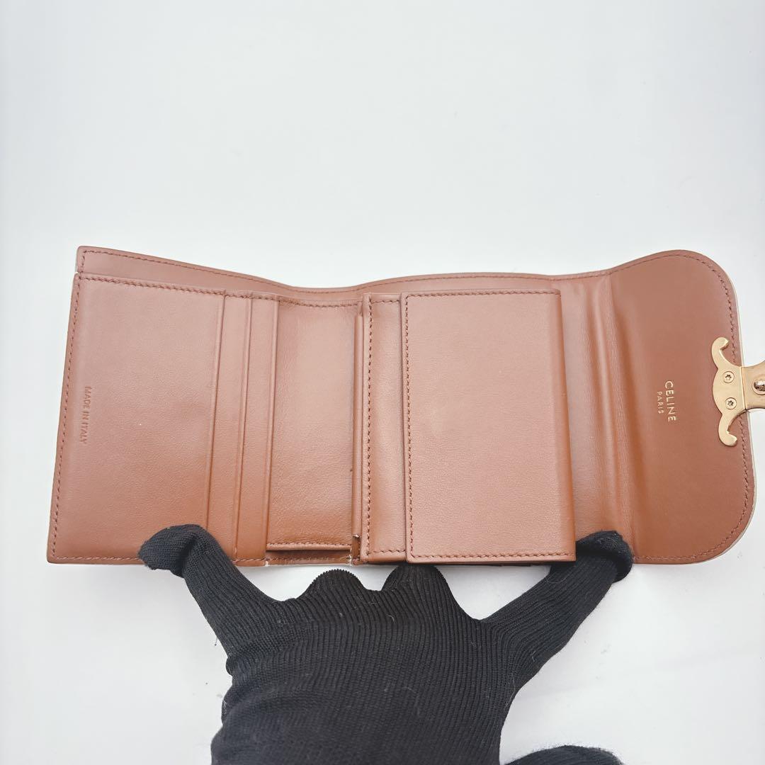 極美品　CELINE セリーヌ トリオンフ スモールフォレット　三つ折り財布