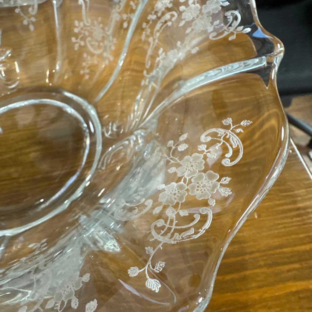 アメリカンアンティーク、フォストリア社　ロマンス　レアな深皿　25cm