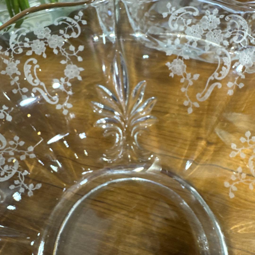 アメリカンアンティーク、フォストリア社　ロマンス　レアな深皿　25cm