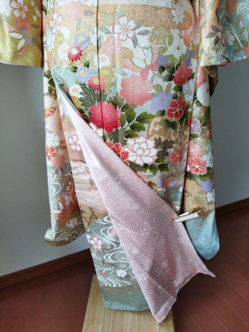 ぷたこ様　427.可憐な振袖7点セット 正絹　フルセット成人式　小田急百貨店誂製