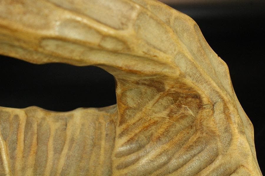 葡萄木 手付 器 木彫 古民具 時代物(K-LC949)