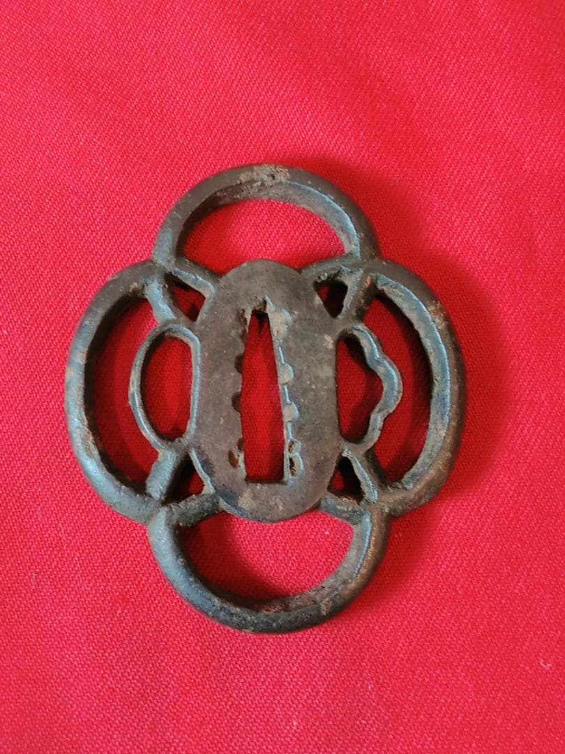 鍔 無銘 木瓜 鉄鐔 拵 日本刀 刀装具 骨董 古美術 江戸時代