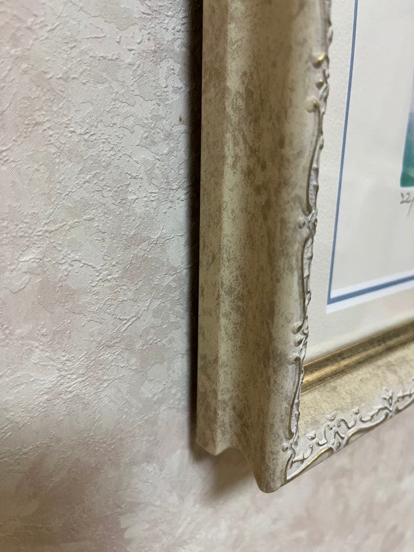 新品額入り　限定版画　ジニー・キム　サイン、エディション番号有り　蓮の池