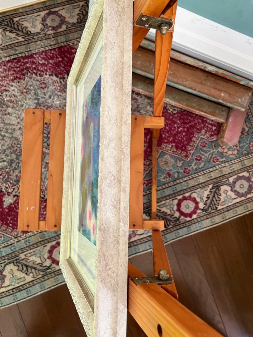 新品額入り　限定版画　ジニー・キム　サイン、エディション番号有り　蓮の池