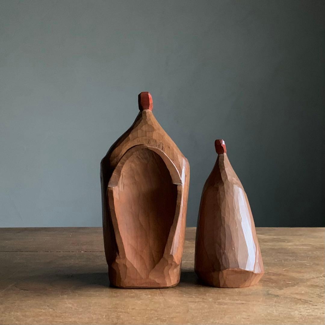 木彫 鶏 但馬木彫 彫刻作品 石田えいじ 古道具 アンティーク アート オブジェ