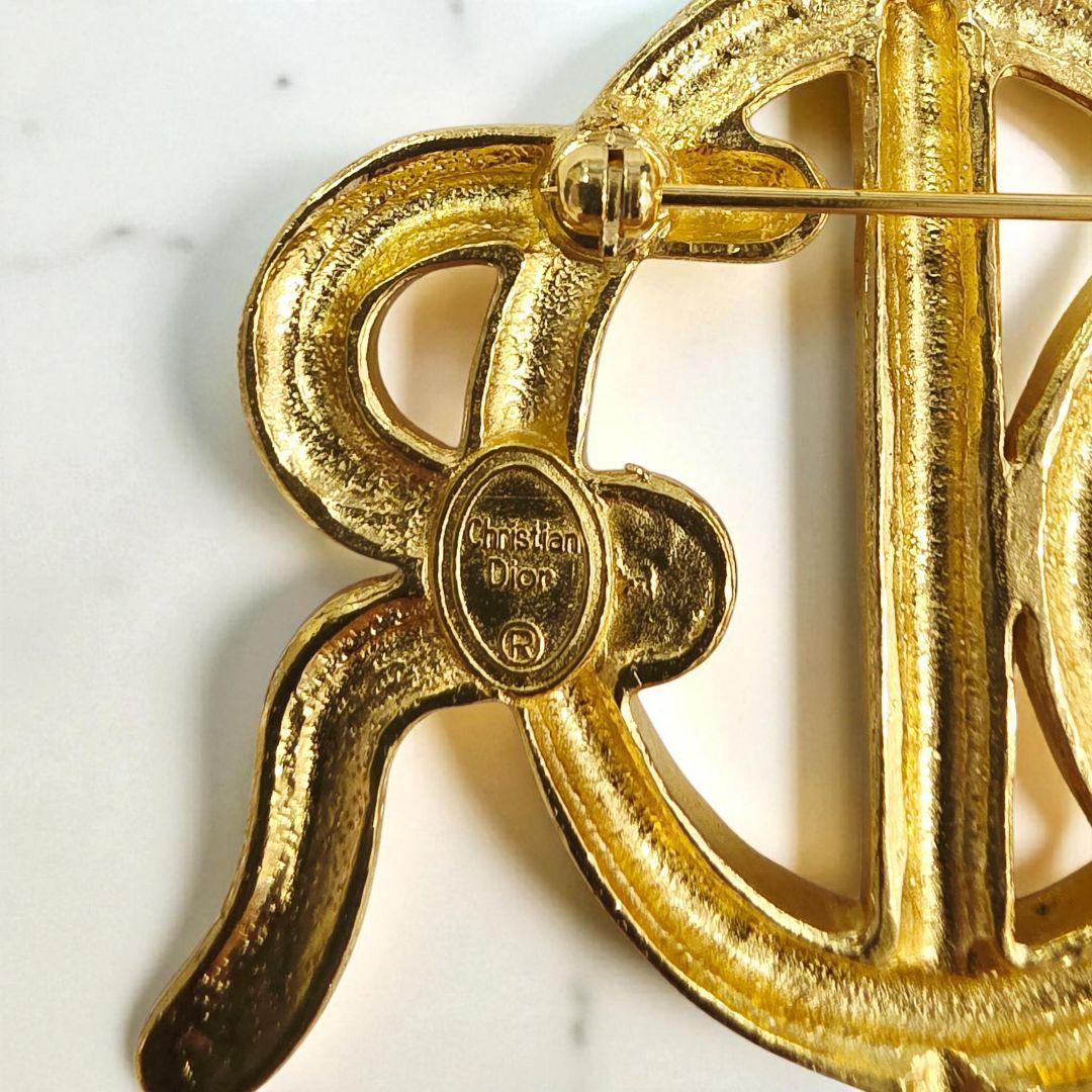 Christian Dior ディオール ロープ ロゴ ゴールド ブローチ