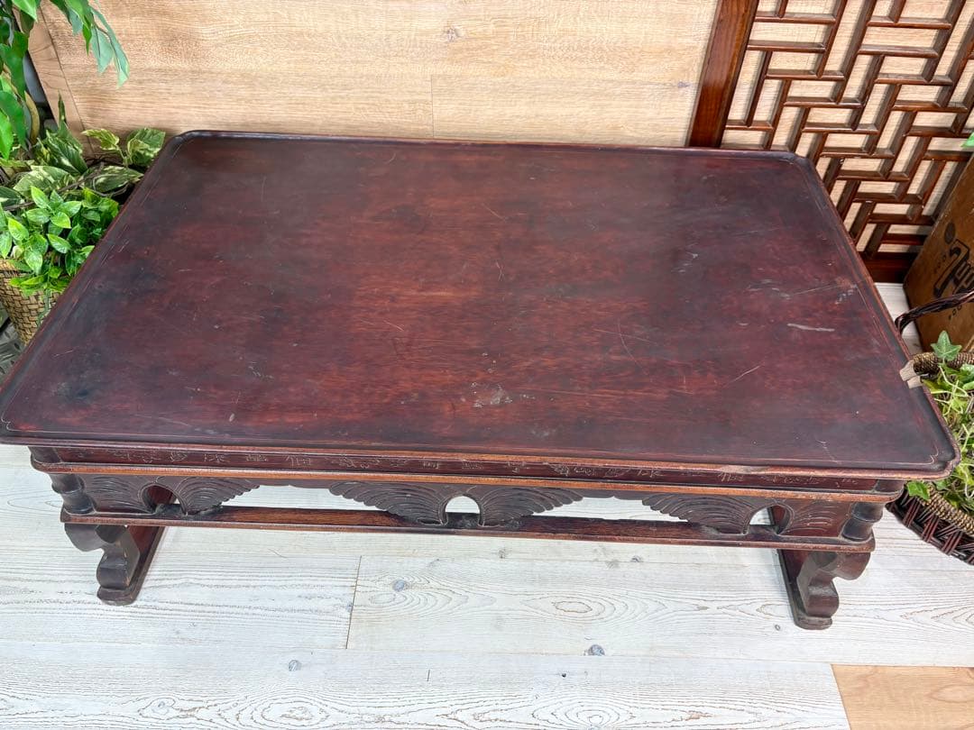 韓国年代物李朝家具木製特大お膳ソバンテーブル座卓アンティークビンテージ飾り台花台