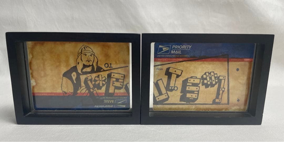 PUTS USPS Priority Mail シルクスクリーン作品 2点