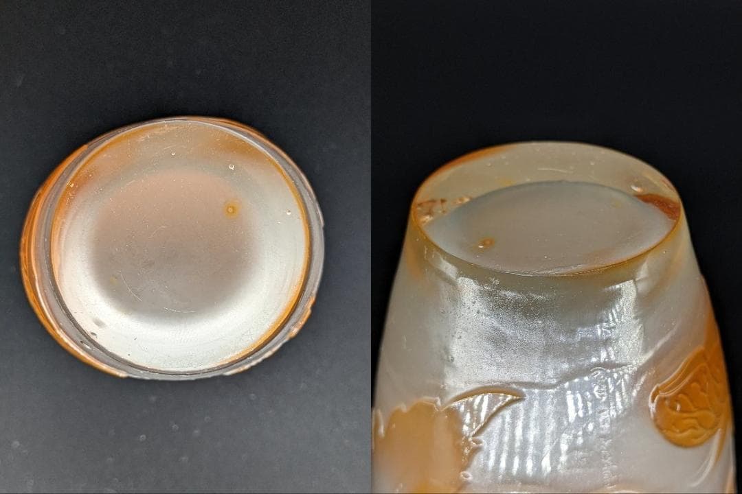 ◆美術館級◆エミール・ガレ/図鑑掲載作品/被せガラス花瓶/ウランガラス/ドーム期