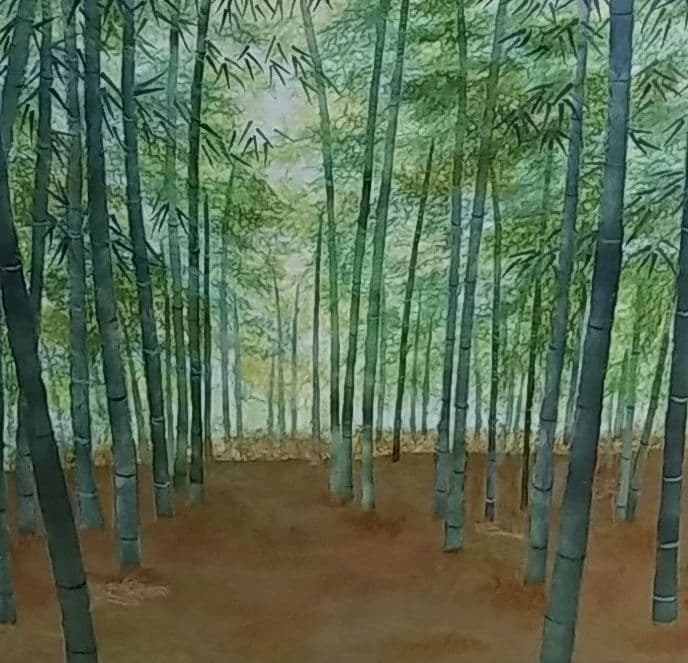 期間限定値下げ！【ちぎり絵】「竹林」(P10サイズ)