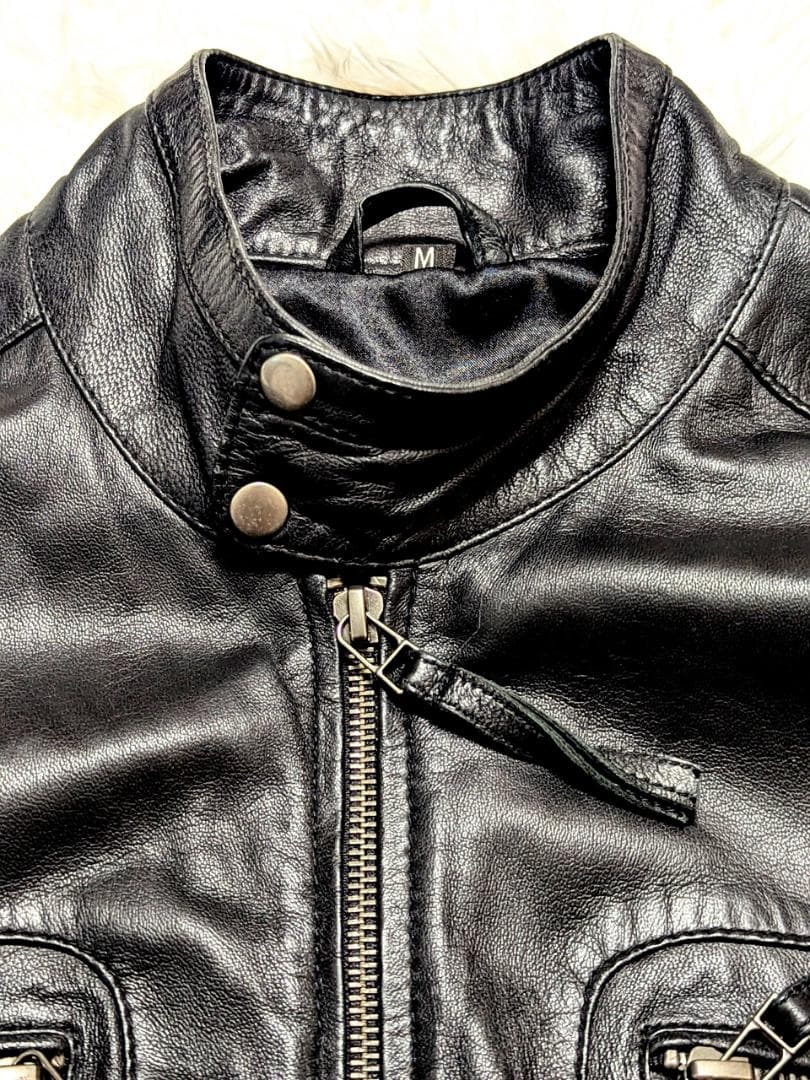 ✨美品✨RIDEZ✨ ブラック レザー シングルライダース　M