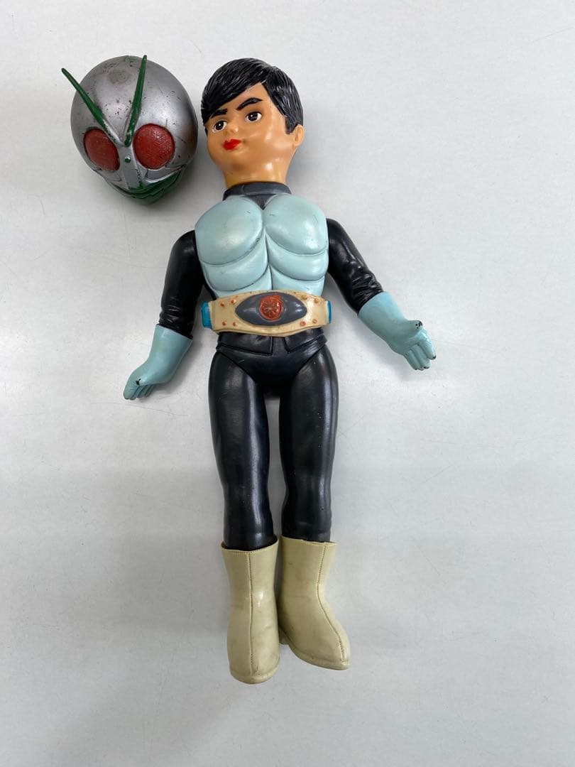 旧バンダイ　仮面ライダー　当時物　ソフビ　面取れ