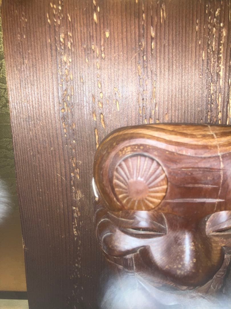 【呪物】怪奇現象を引き起こす能面　木彫り　壁掛け　曰く付き　呪い