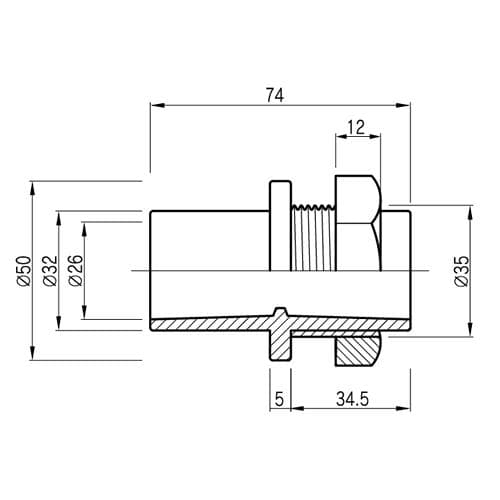 バルブソケット２０Ａ　１０個セット　ゴムパッキン２個付　塩ビ管　バルソケ　給排水