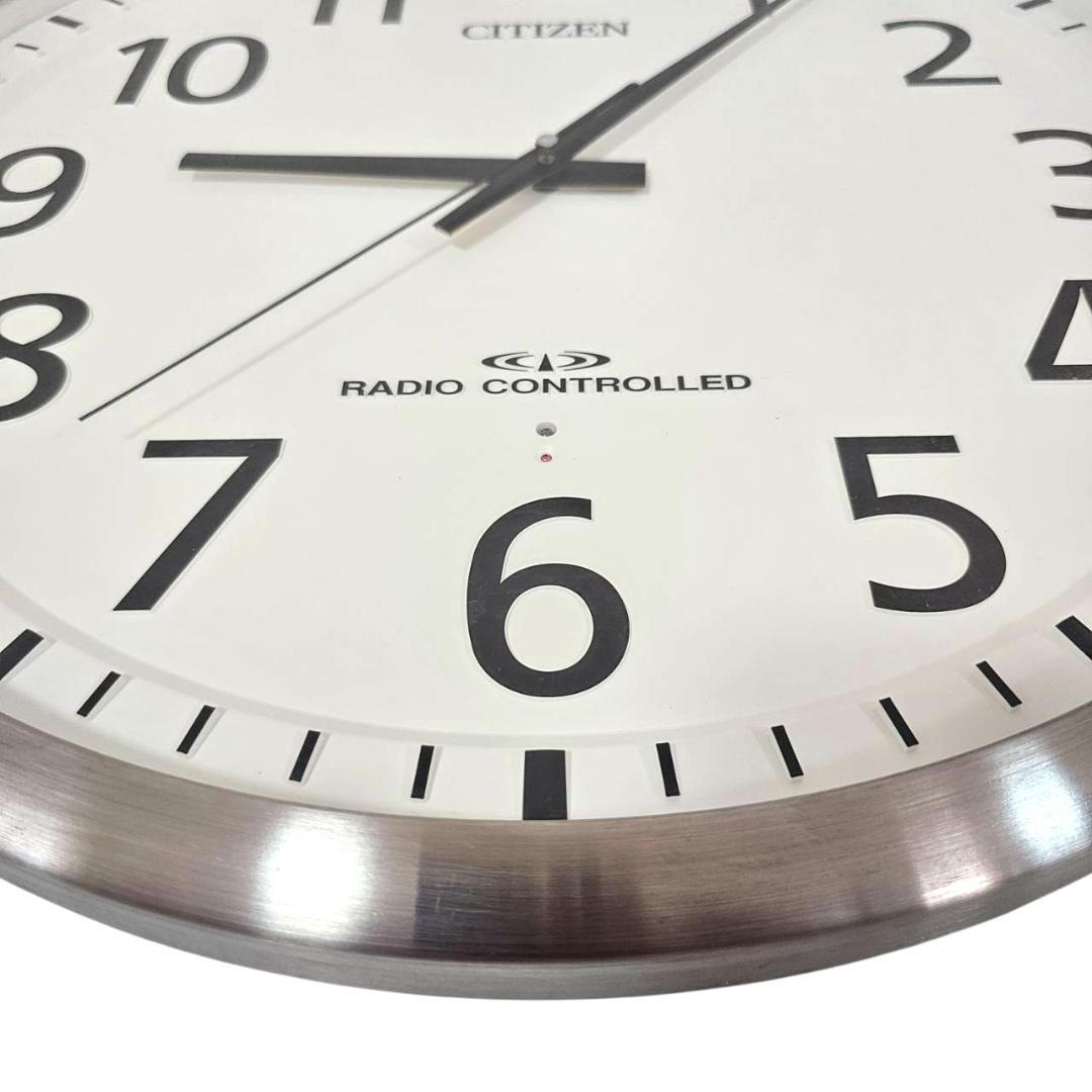 【大型55cm】CITIZEN 電波掛け時計 8MY465-0 ステンレス調②