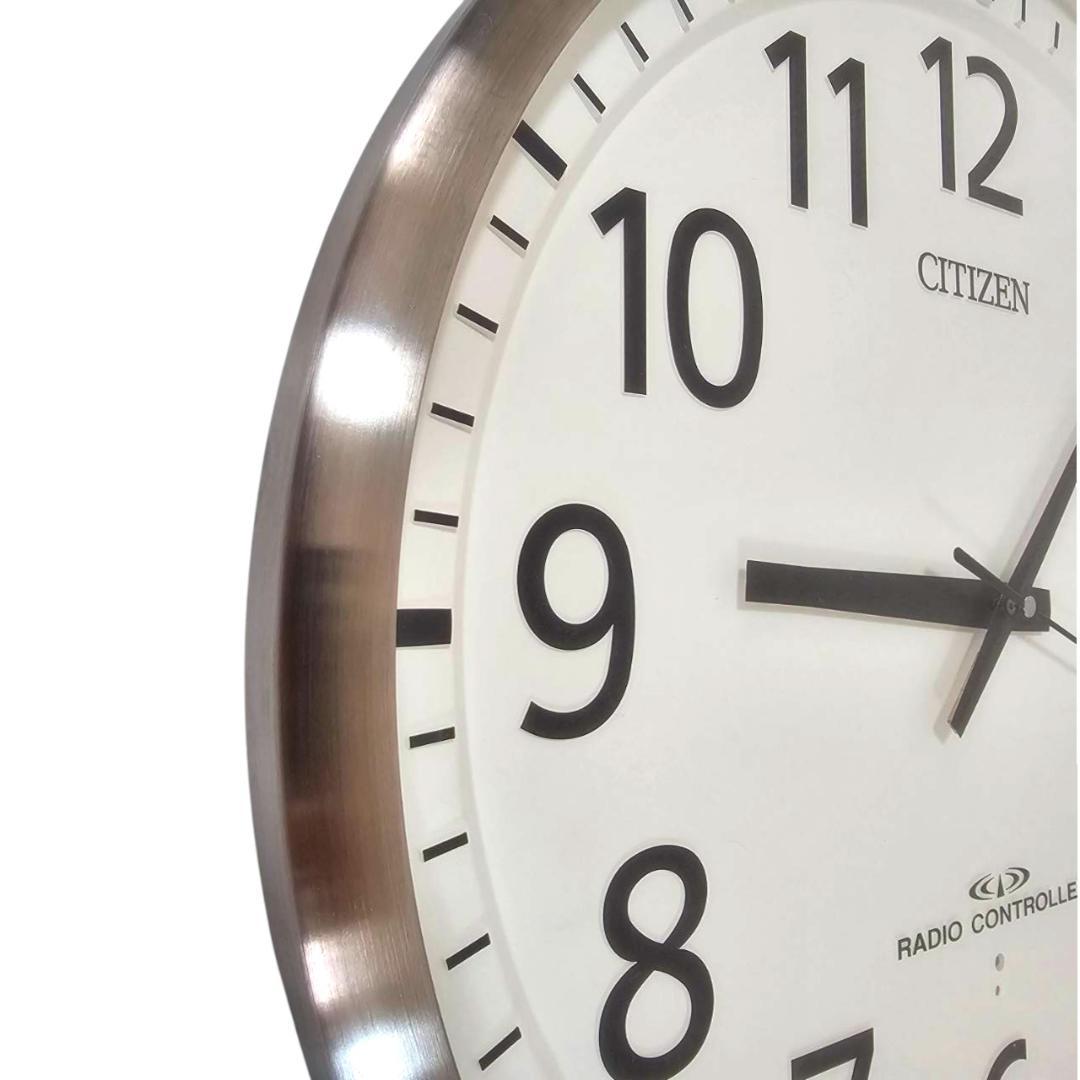 【大型55cm】CITIZEN 電波掛け時計 8MY465-0 ステンレス調②