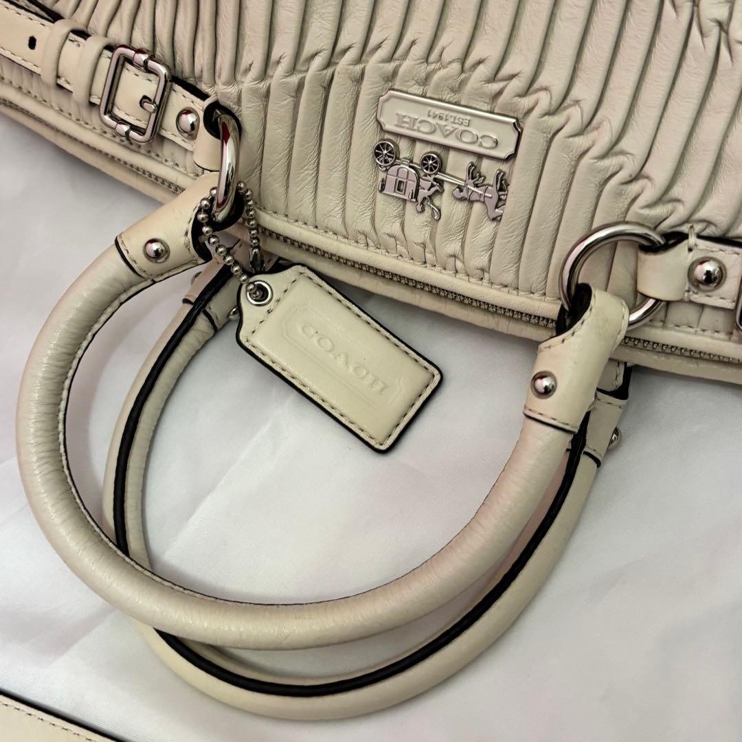 coach☆ギャザーレザー2wayショルダーバッグ 未使用