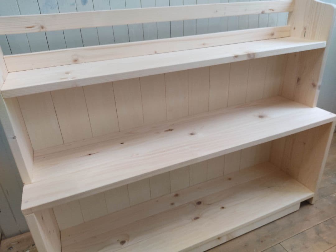 1点限りの超特価！即発送！キャスター付きローキャビネット 無塗装-A