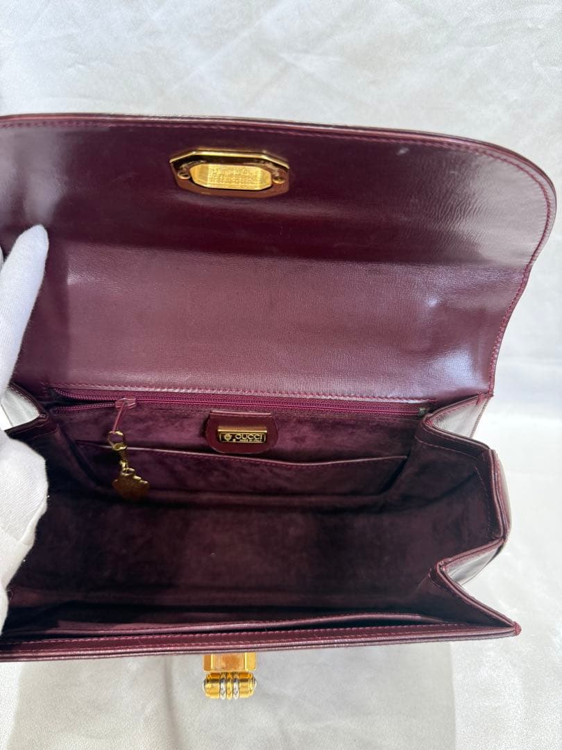 【セール中】GUCCI オールドグッチ ヴィンテージ ハンドバッグ ボルドー